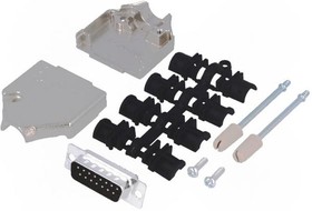 Фото 1/4 MHDTZK15-DM15P-K, D-Sub Standard Connectors D-Sub plug, machined contact and diecast hood kit 15w