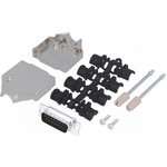 MHDTZK15-DB15P-K, D-Sub Connector Kit, DA-15 Plug, Solder, SPCC