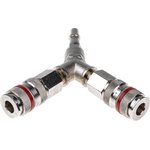 19 Series Y Threaded Adaptor Push In 6 mm, R 1/4 Male to R 1/4 Male ...