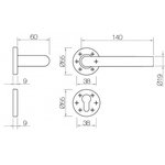 Гарнитур DL 040/F-55 PZ L-form Rt нержавеющая сталь универсальный монтаж ...