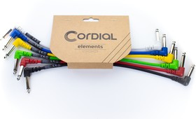 Фото 1/2 Cordial EI Pack 1 комплект из 5 цветных инструментальных кабеле угловой джек моно 6.3мм/угловой джек моно 6.3мм, 0,15м