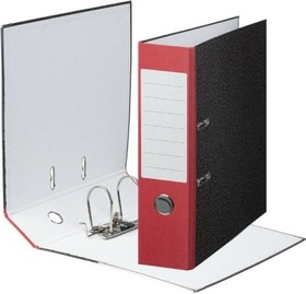 Папка-регистратор Economy 80 мм мрамор с красным корешком, металлический уголок 1209127