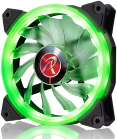 Фото 1/3 Вентилятор в корпус Raijintek IRIS 12 GREEN 0R400042 (Singel LED fan, 1pcs/pack), 12025 LED PWM fan, O-type LED brings visible color &; brig