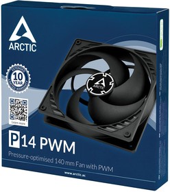 Фото 1/8 Вентилятор Arctic Cooling Вентилятор корпусной ARCTIC P14 PWM PST (black/black) - retail (ACFAN00125A)