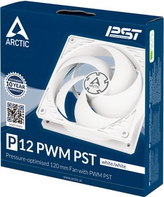 Фото 1/7 Вентилятор Arctic Cooling Вентилятор корпусной ARCTIC P12 PWM PST (White/White)- retail (ACFAN00170A) (702263)