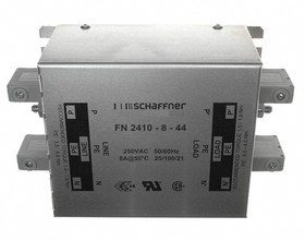 FN2410-8-44, FN2410 8A 250 V ac 400Hz, Chassis Mount EMC Filter, Terminal Block, Single Phase