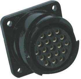ITS3102A28-21PF7, 37 Way Panel Mount MIL Spec Circular Connector Receptacle, Pin Contacts,Shell Size 28, MIL-DTL-5015