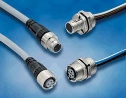 XS5M-D426-5, Circular Metric Connectors FrontPanel Plug+.5M Cable & RearLockNut