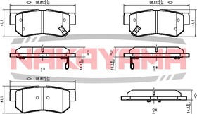 HP8091NY, Торм. колодки задние Hyundai Sonata (EF) 2.0I,2.4I,2.5I 98.06-