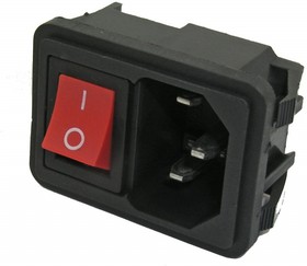 PL2373, Разъём питания AC-002 (красный), с выключателем