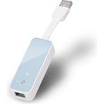 UE200, Сетевой адаптер USB 2.0/Ethernet, 1хUSB 2.0 - 1хRJ45 до 100Мбит/с, белый