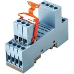 S9-M, MRC 14 Pin 250V ac DIN Rail Relay Socket, for use with 4 Pole QRC Series