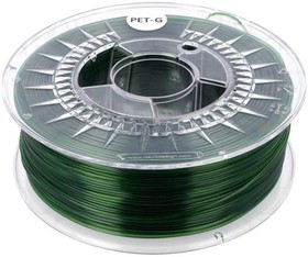 PETG 1,75 GREEN TRANSPARENT, Филамент: PET-G; 1,75мм; зелёный (прозрачный); 220-250°C; 1кг