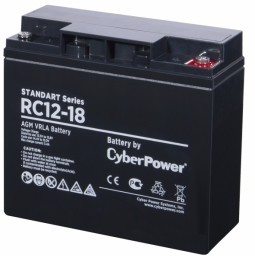 Фото 1/4 CyberPower Аккумуляторная батарея RC 12-18 12V/18Ah {клемма М5, ДхШхВ 181х76х167мм, вес 5,8кг, срок службы 6 лет}