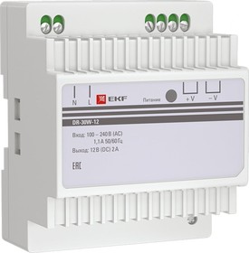 Блок питания EKF, 12В DR-30W-12 PROxima dr-30w-12