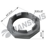 100565, Гайка ступицы M60x2 H=20 mm ключ-SW80 для подшипника колеса, dt=контргайка, ступица колеса