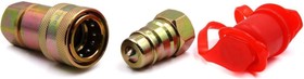 Фото 1/5 Быстроразъемное гидравлическое соединение ISO 7241-A конический клапан, БРС M+F, сталь, вн ...