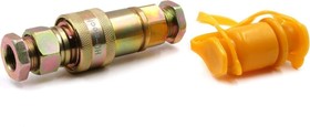 Фото 1/5 Быстроразъемное гидравлическое соединение ISO 7241-A конический клапан, БРС M+F, сталь, вн. резьба M16x1.5, красный УТ000002798