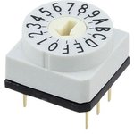 428527320917, Rotary DIP Switch Arrow-Shaped Slot 16-Pos 2.54mm PCB Pins