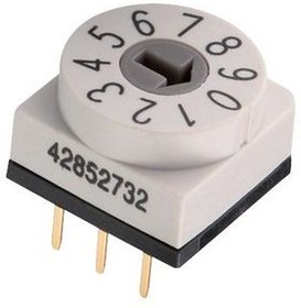 428527320911, Rotary DIP Switch Arrow-Shaped Slot 10-Pos 2.54mm PCB Pins