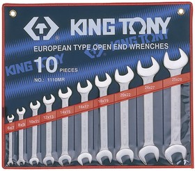 1110MR, KING TONY Набор рожковых ключей, 6-28 мм, 10 предметов