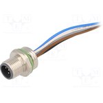 43-01083, Right Angle Male 5 way M12 to Unterminated Cable, 500mm