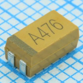 TAJC476M016RNJ, (чип тант.16В 47мкФ 20% C), ЧИП-конденсатор танталовый твердотельный SMD 16В 47мкФ +20% 2312 ESR= 500 мОм