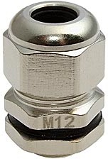 Фото 1/2 MBA12-08, Ввод кабельный защита IP68 M12x1.5x8 мм диаметр кабеля 7.8:4.5 мм приборный цанга разъемная никелированная латунь