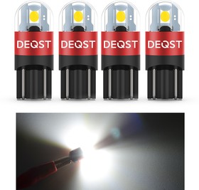 Лампа светодиодная T10 W5W LED Standart Line 12-24В 1Вт 6000K (к-т 2шт) DEQST 251001