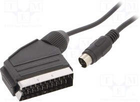 CCV-520, Кабель; mini-DIN вилка 4pin,SCART вилка; 1,8м; черный