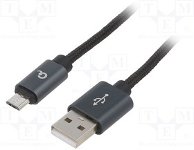 CCB-MUSB2B-AMBM-6, Кабель; USB 2.0; вилка USB A,вилка micro USB B; позолота; 1,8м