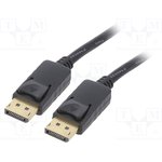 Кабель DisplayPort Gembird/Cablexpert , 1м, 20M/20M, черный, экран, пакет(CC-DP-1M)