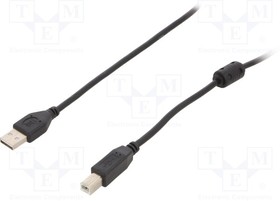 Фото 1/4 CCF-USB2-AMBM-6, Кабель USB2.0 , AM/BM, двойн.экран, фер.кольцо, Pro, 1.8м, чер, паке