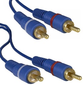 2 RCA - 2 RCA BL 3m, Аудио-видео шнур 2 RCA - 2 RCA, 3 м, синий