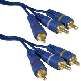 3 RCA - 3 RCA BL 3m, Аудио-видео шнур 3 RCA - 3 RCA, 3 м, синий