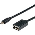 AT6028, Кабель 0.8 m USB(Af)  =  microUSB OTG