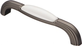 Ручка-скоба с фарфором 128 мм, серый SF14-11-128 GR