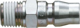 KK130P-02MS, Structural Steel Male Pneumatic Quick Connect Coupling, R 1/4 Male Threaded