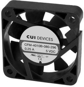 CFM-4010B-065-251-22, DC Fans dc axial fan 40 mm square 10 mm 5 Vdc ball 6500 RPM 5.49 CFM AR TSPWM