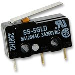 SS-10GLD, Basic / Snap Action Switches Hinge Lever 50 g PCB Term Str Vert