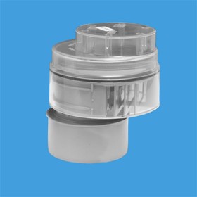 00-00022740, Вентиляционный клапан McAlpine (аэратор) для канализации со смещением и прозрачной крышкой 110 мм