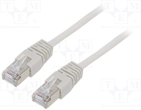 Фото 1/2 PP22-1M, Patch cord; F/UTP; 5e; stranded; CCA; PVC; grey; 1m; 26AWG; shielded