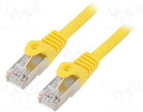 PP6A-LSZHCU-Y-1.5M, Patch cord; S/FTP; 6a; solid; Cu; LSZH; yellow; 1.5m; 27AWG