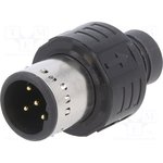 APPM-A05MAPAN-BS1, Cable Connector, MPronto12 Series, M12, Male, 5 Positions ...
