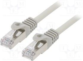 PP6A-LSZHCU-0.25M, Patch cord; S/FTP; 6a; solid; Cu; LSZH; grey; 0.25m; 27AWG