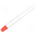 L-934SRD-G, 3mm round led lamp/red 640/red diffused/400-500mcd/60°