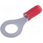 320571, PIDG Insulated Ring Terminal, M6 Stud Size, 0.26mm² to 1.65mm² Wire Size, Red