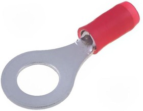 Фото 1/3 320571, PIDG Insulated Ring Terminal, M6 Stud Size, 0.26mm² to 1.65mm² Wire Size, Red