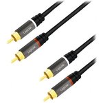 CA1201, Кабель, вилка RCA, с обеих сторон, 0,5м, Покрытие: позолота, 28AWG