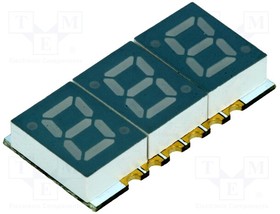 OSK3028A-LR, Дисплей: LED, 7-сегментный, 10мм, 0,28", II.зн: 3, красный, 2-10мкд